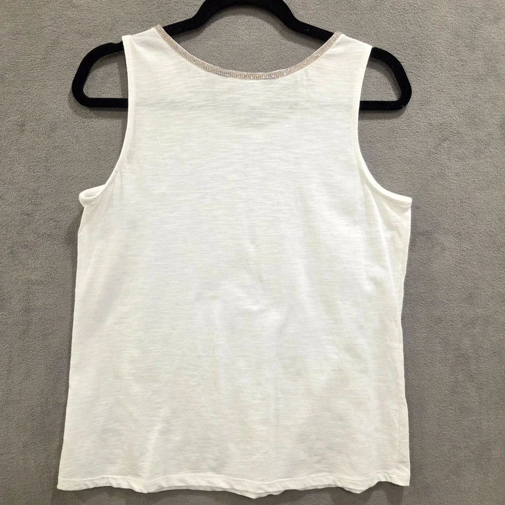 Colleen Lopez Embellished Tank Top Women's Size Medium Casual Bling Classic‎